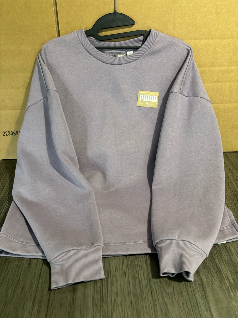 Puma Women’s Lavender Crewneck Sweatshirt with Chest Patch